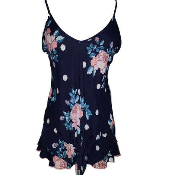 PINK & Secret Treasures Ladies Short Pajama Sets - Extra Small -Teal & Floral - Picture 6 of 8